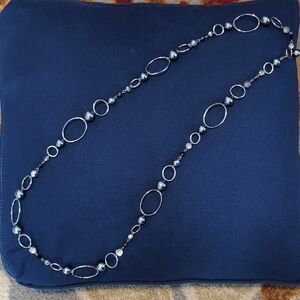 Costume beautiful silver toned long necklace